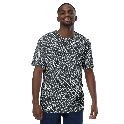 Midnight Lattice on a Men's Crew Neck T-Shirt