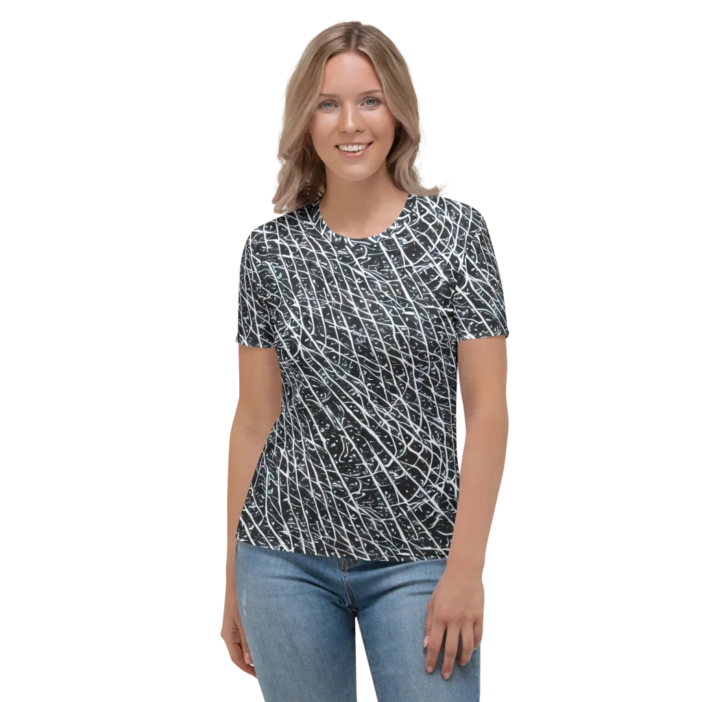 Midnight Lattice on Women's Crew Neck T-Shirt — Front