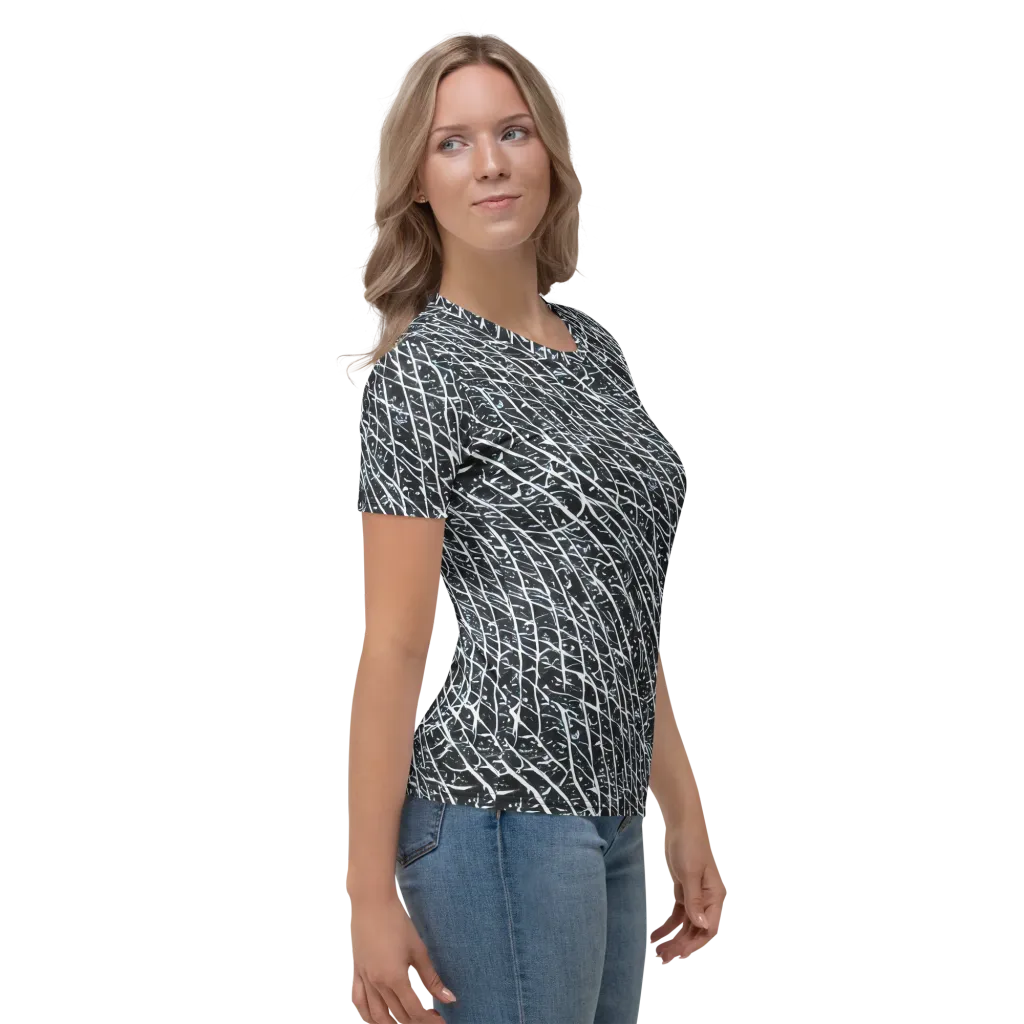 Midnight Lattice on Women's Crew Neck T-Shirt — Right