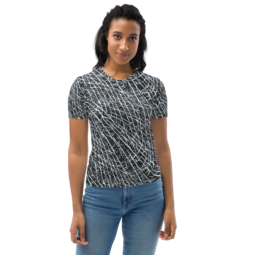 Midnight Lattice on Women's Crew Neck T-Shirt — Front