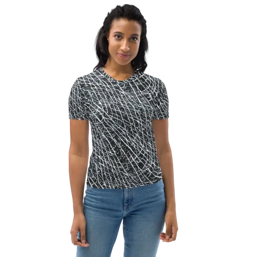 Midnight Lattice on a Women's Crew Neck T-Shirt