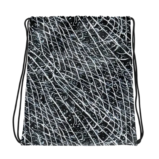 Midnight Lattice on a Drawstring Bag