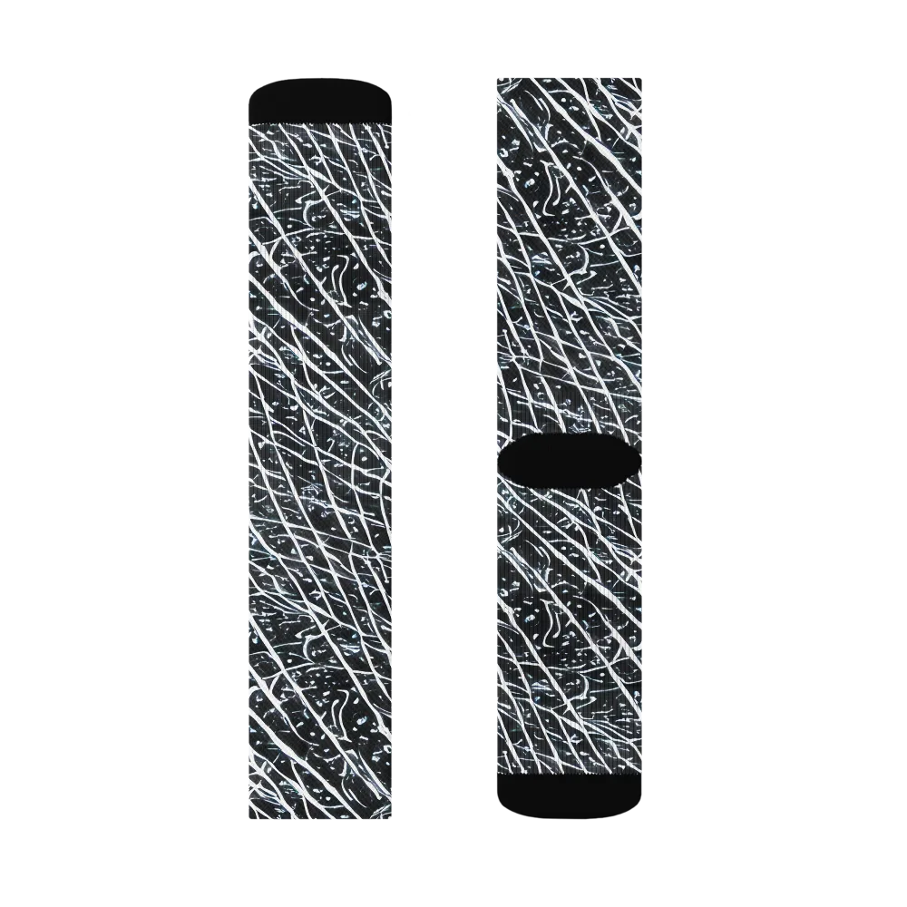 Midnight Lattice on Socks — Left Sock
