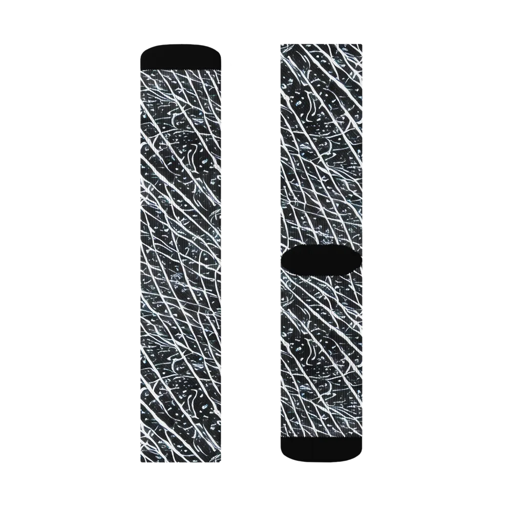 Midnight Lattice on Socks — Right Sock