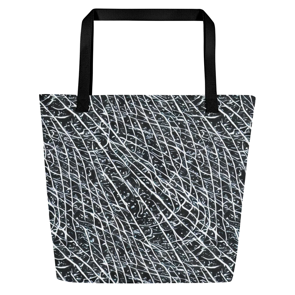 Midnight Lattice on Large Tote Bag W/ Pocket — Front