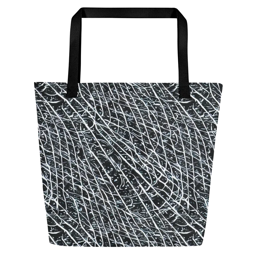 Midnight Lattice on Large Tote Bag W/ Pocket — Front