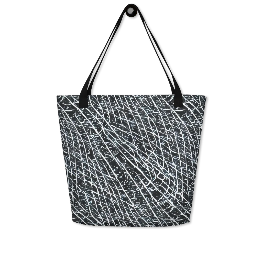 Midnight Lattice on Large Tote Bag W/ Pocket — Front