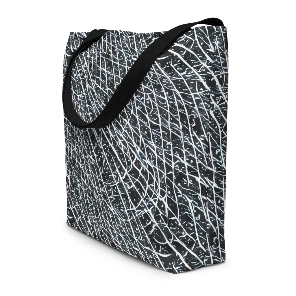 Midnight Lattice on Large Tote Bag W/ Pocket — Front