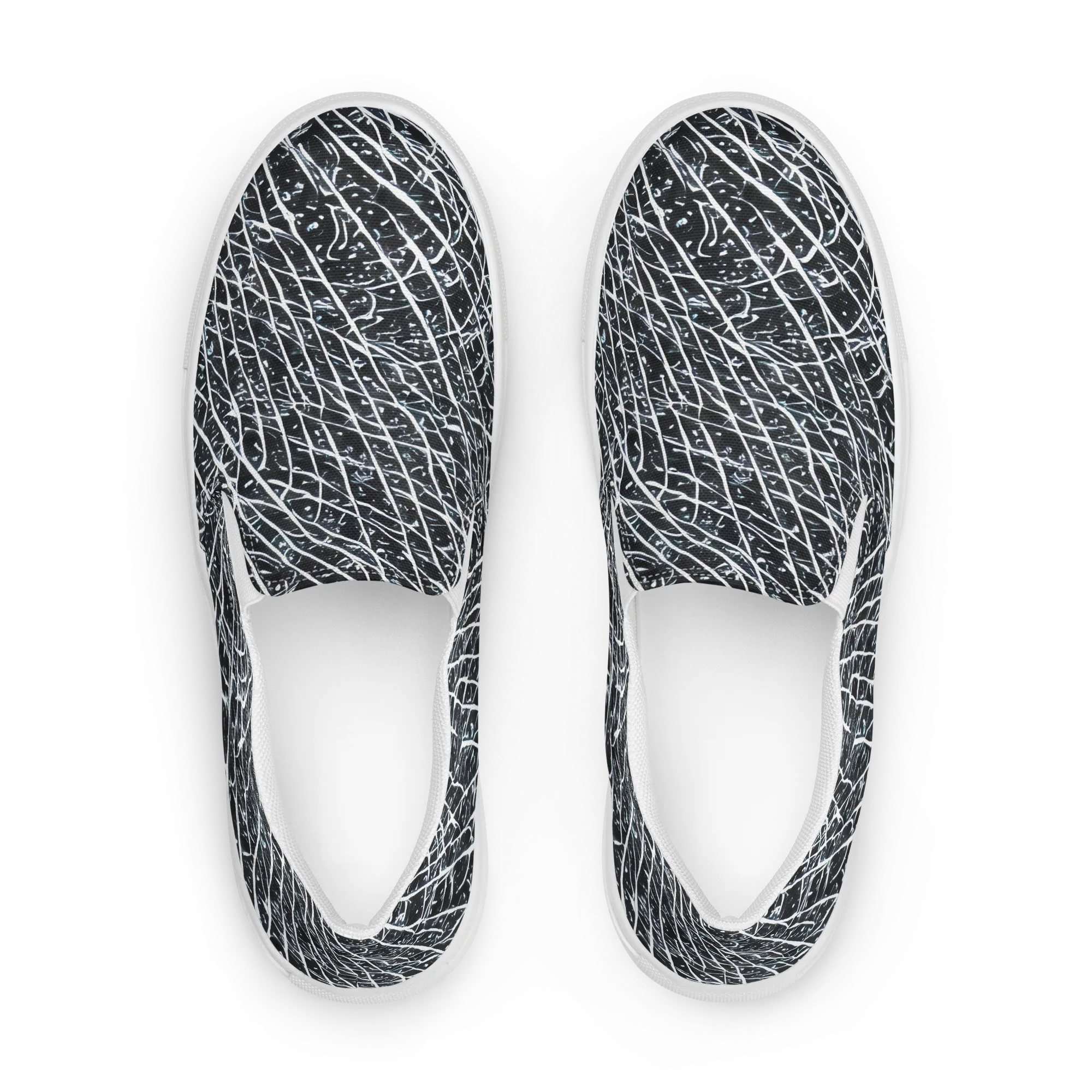 Midnight Lattice on Women's Slip-On Canvas Shoes — Front