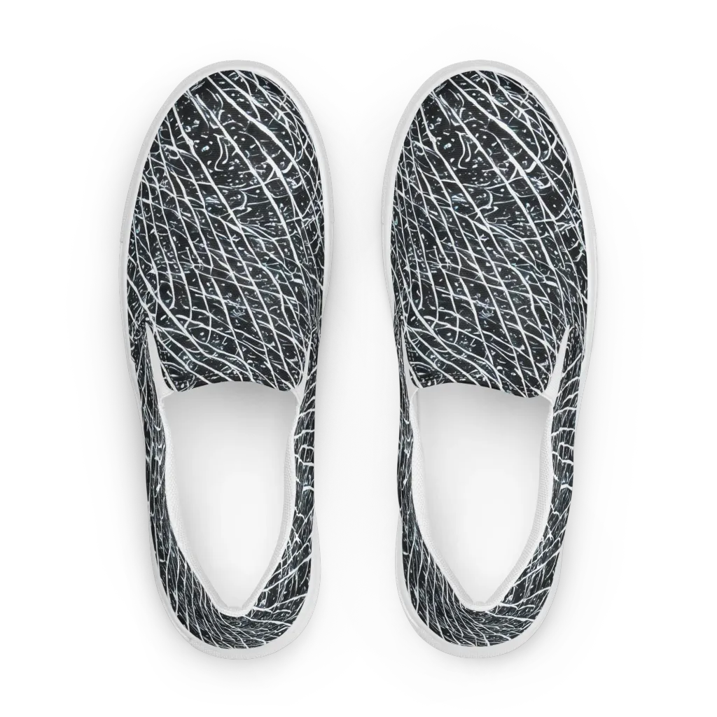 Midnight Lattice on Women's Slip-On Canvas Shoes — Front