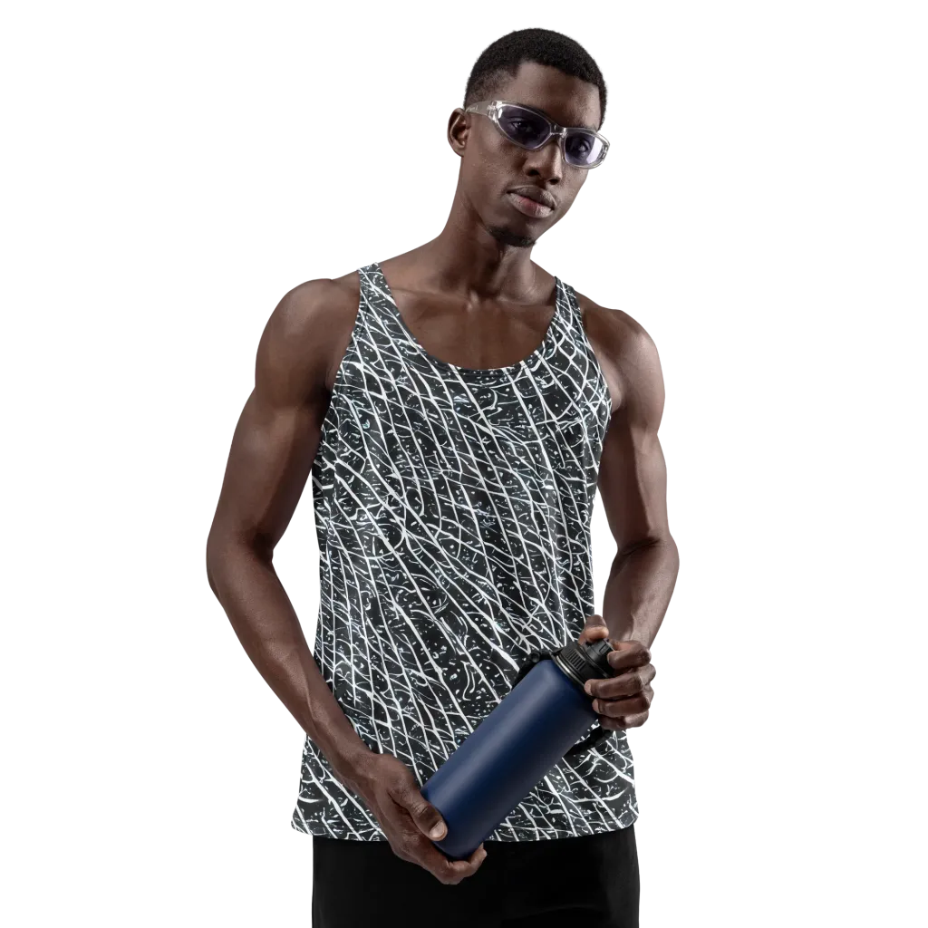 Midnight Lattice on Men's Tank Top — Front