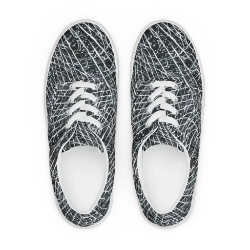 Midnight Lattice on a Men's Lace-Up Canvas Shoes
