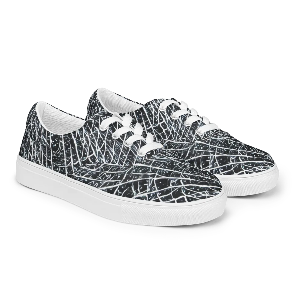 Midnight Lattice on Men's Lace-Up Canvas Shoes — Right Front