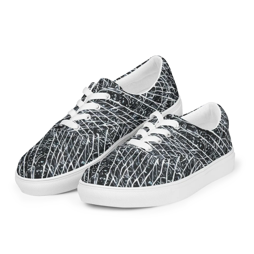 Midnight Lattice on Men's Lace-Up Canvas Shoes — Left Front