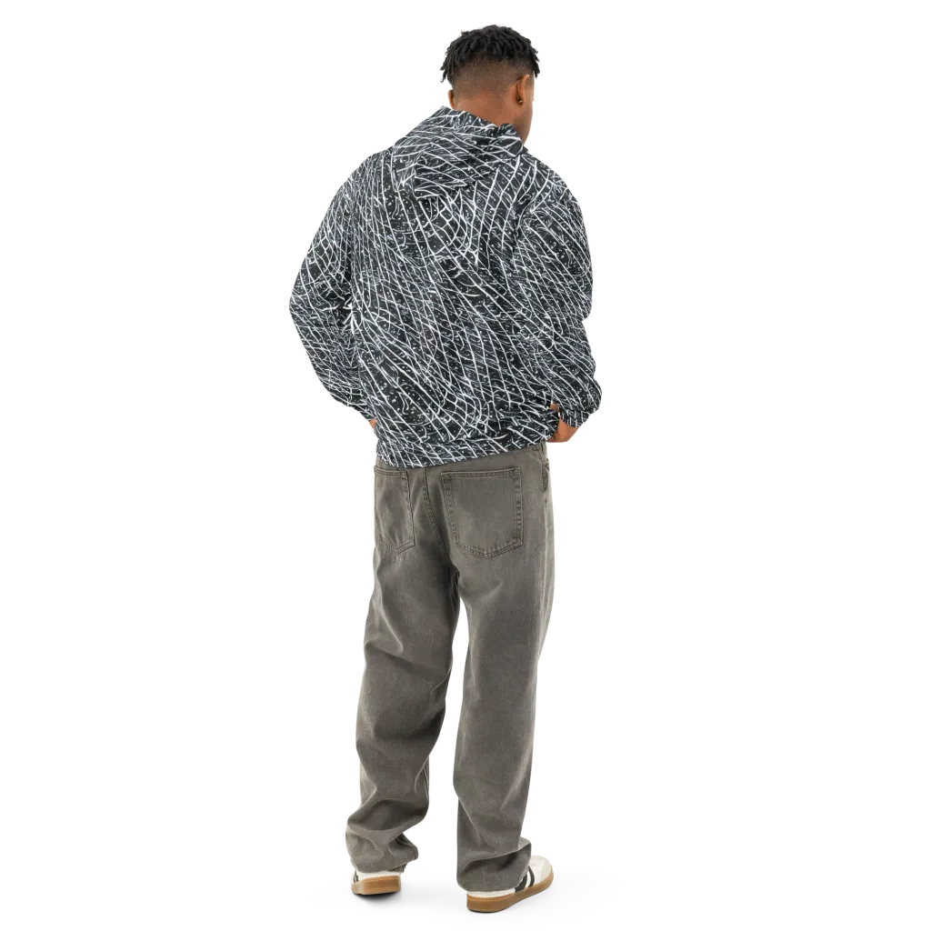 Midnight Lattice on Cotton Hoodie — Back
