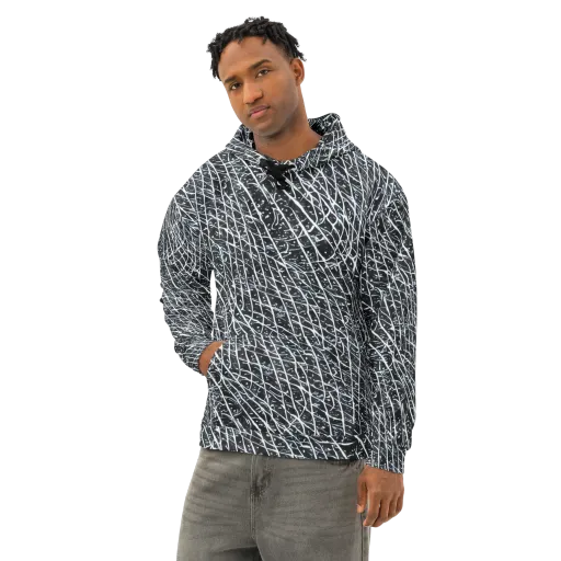 Midnight Lattice on a Cotton Hoodie