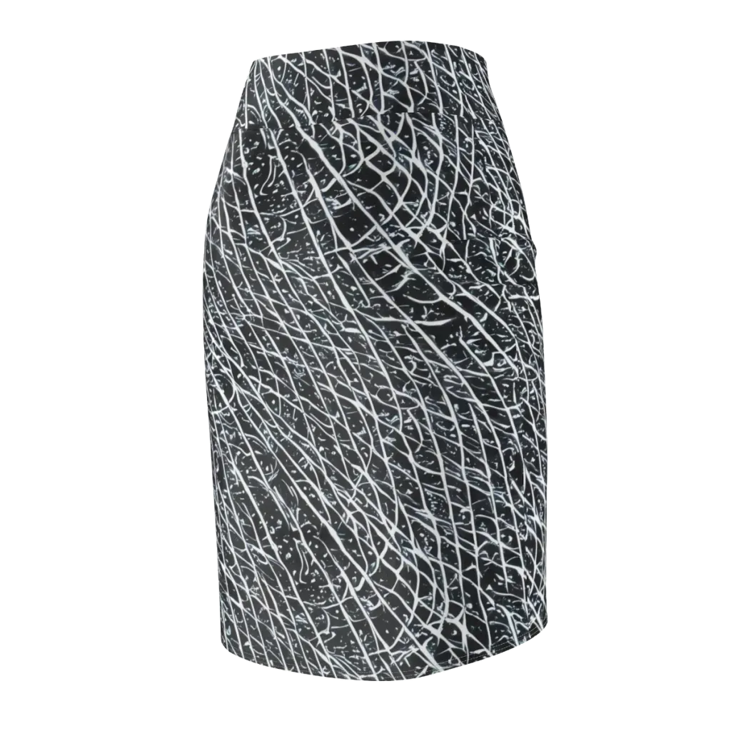 Midnight Lattice on Pencil Skirt — Back Side