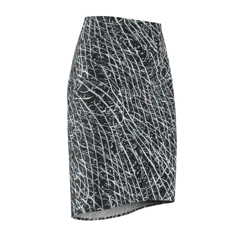 Midnight Lattice on Pencil Skirt — Front Side
