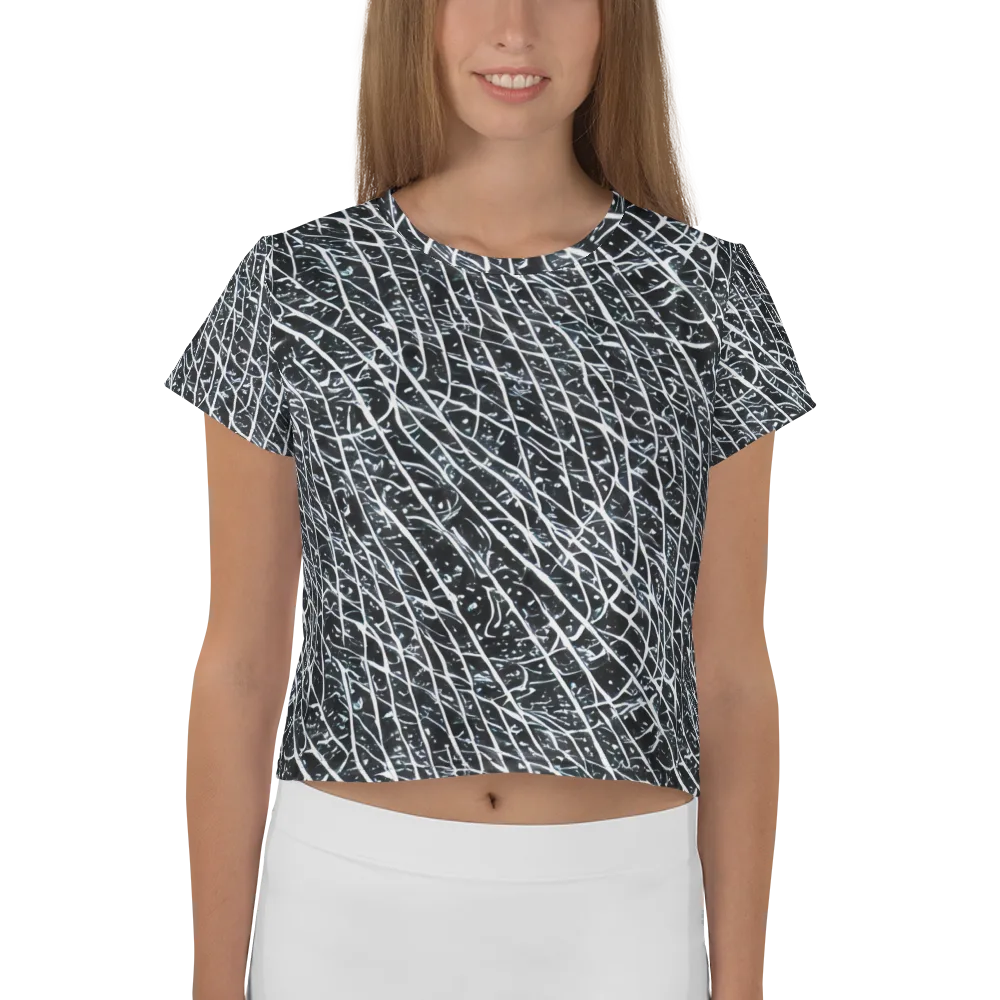 Midnight Lattice on Crop Tee — Front