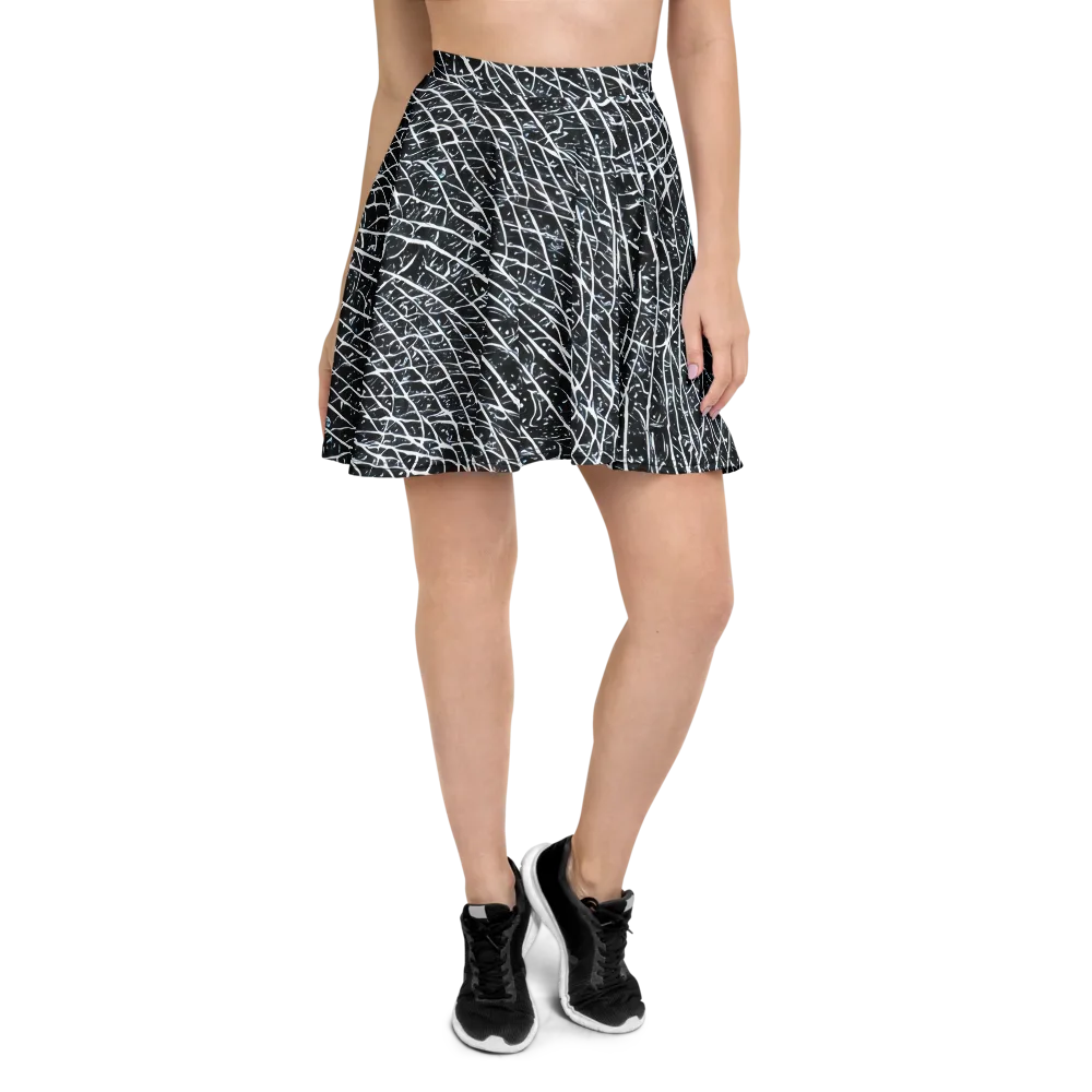 Midnight Lattice on Skater Skirt — Front