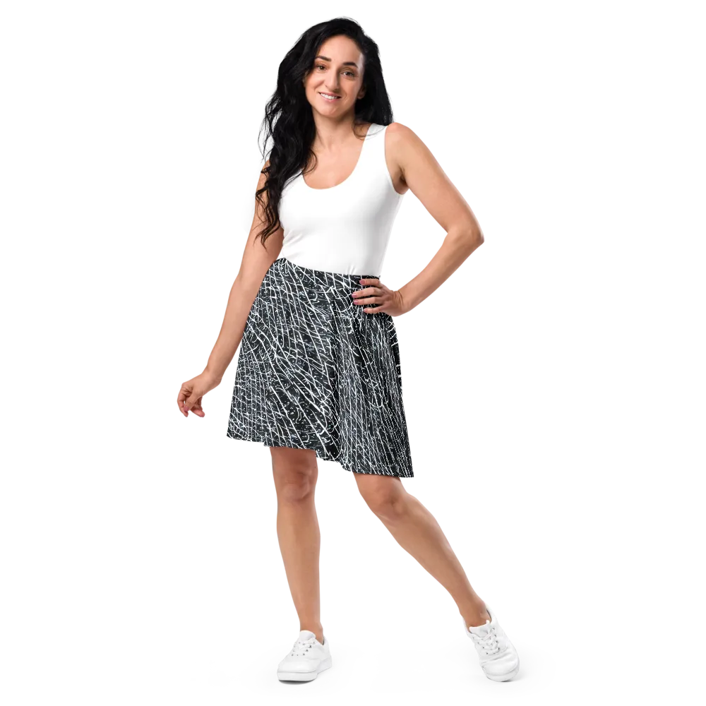 Midnight Lattice on Skater Skirt — Front