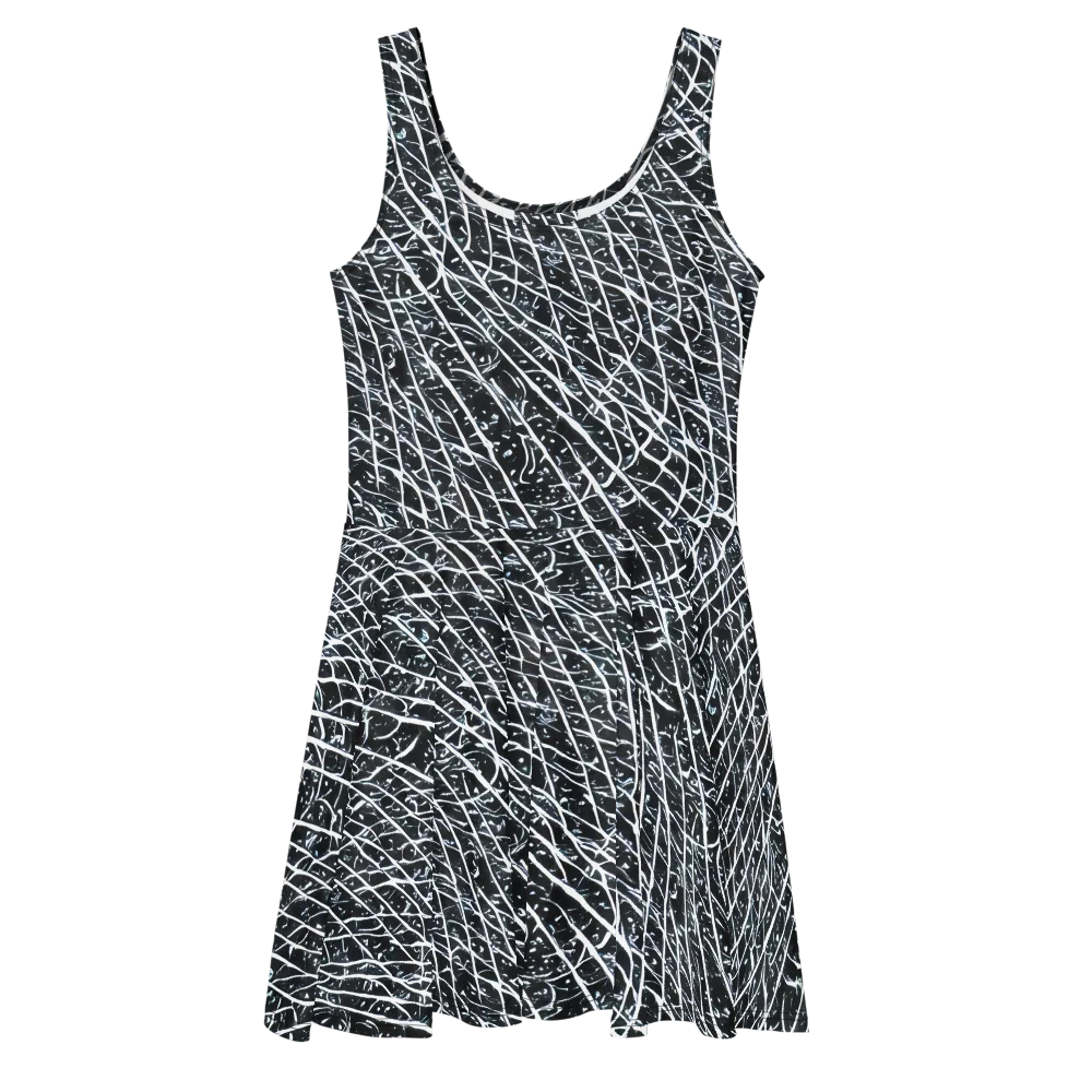 Midnight Lattice on Skater Dress — Front