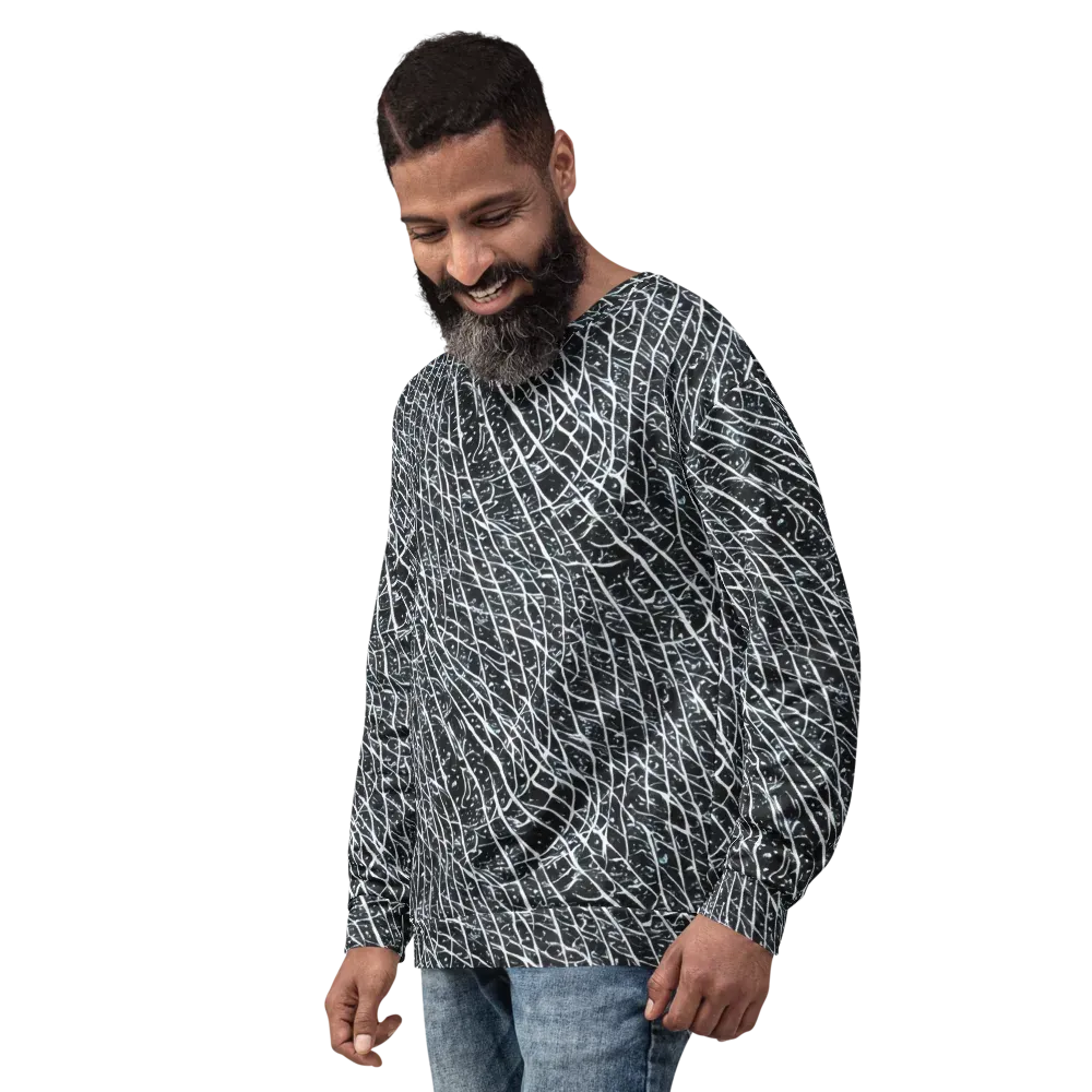 Midnight Lattice on Sweatshirt — Left Front