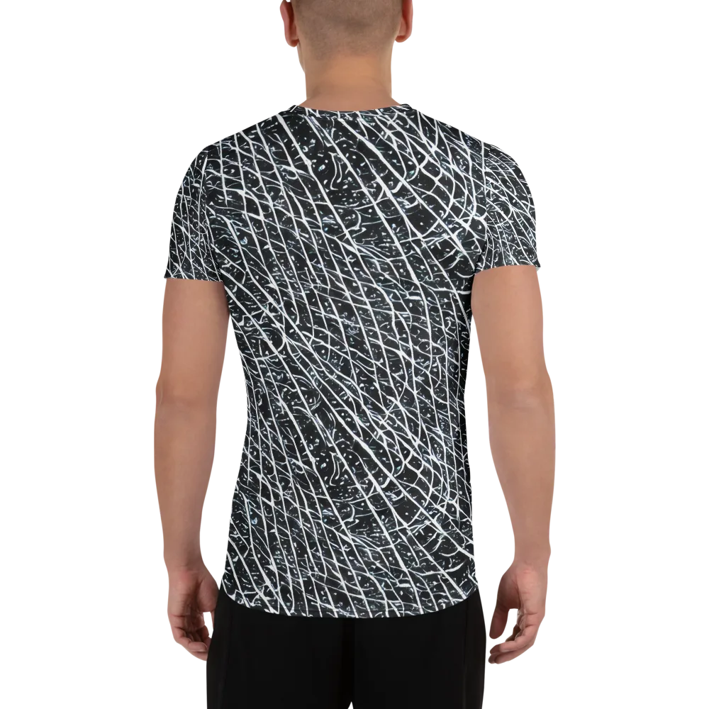Midnight Lattice on Men's Athletic T-Shirt — Back