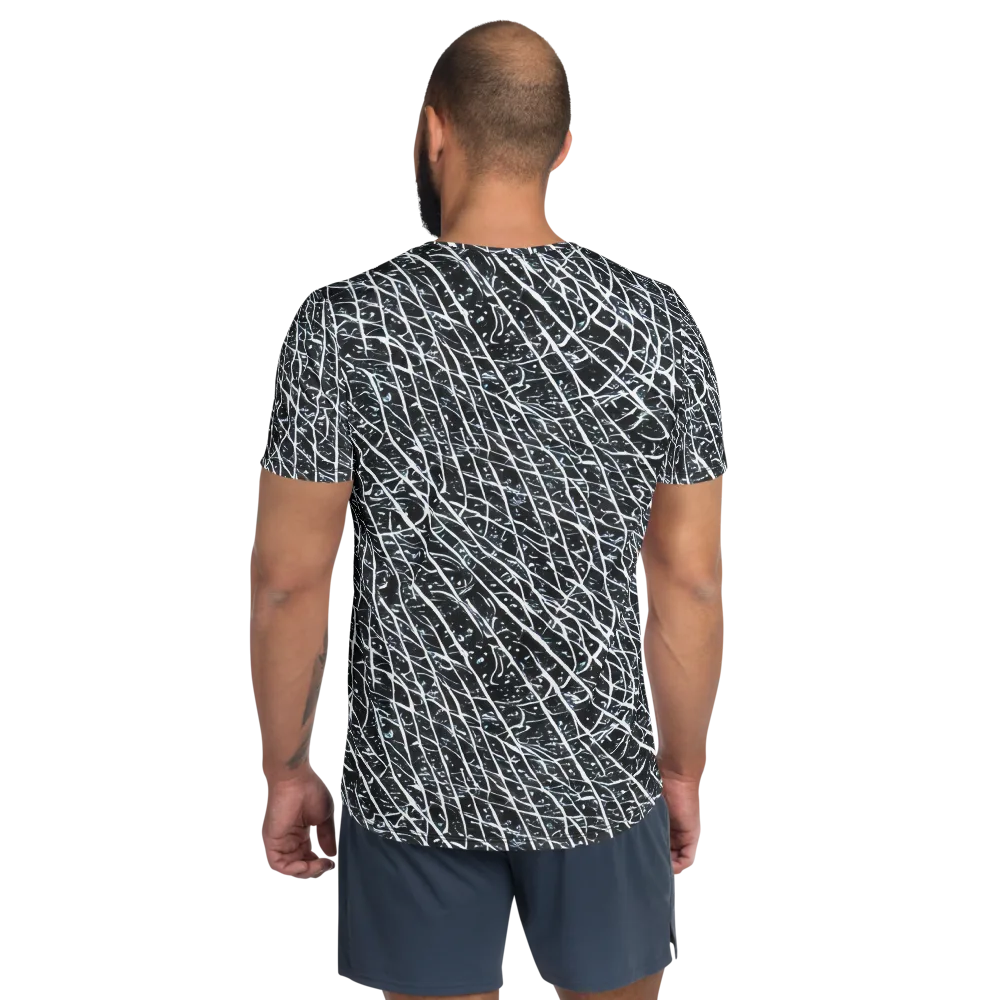 Midnight Lattice on Men's Athletic T-Shirt — Back
