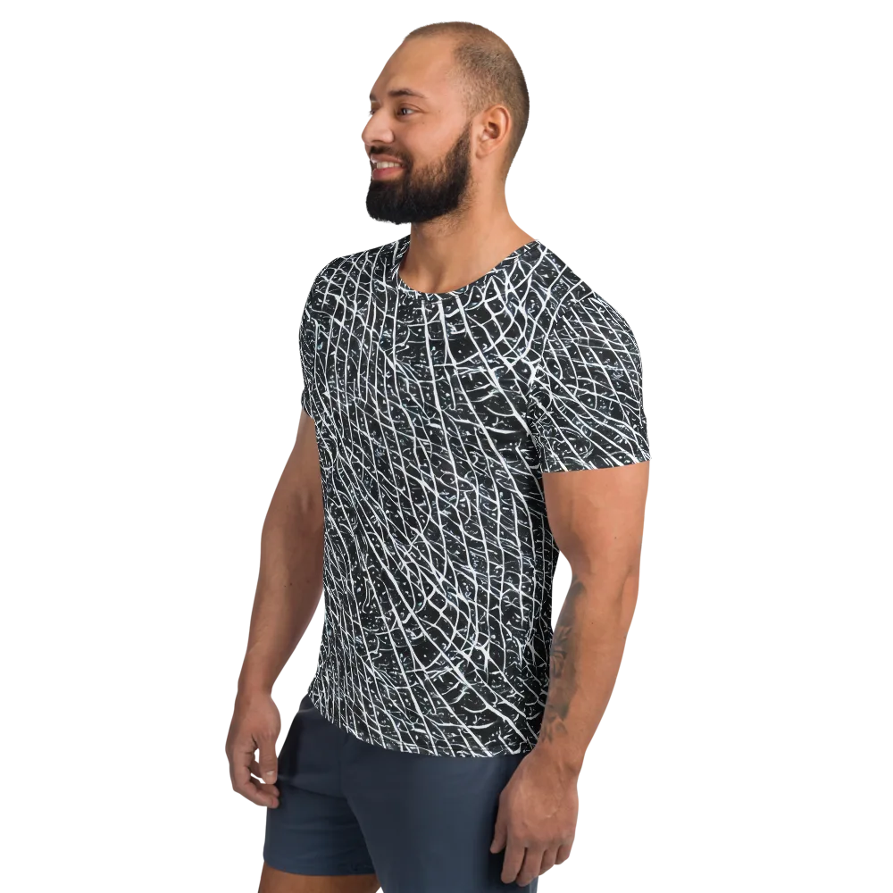 Midnight Lattice on Men's Athletic T-Shirt — Left