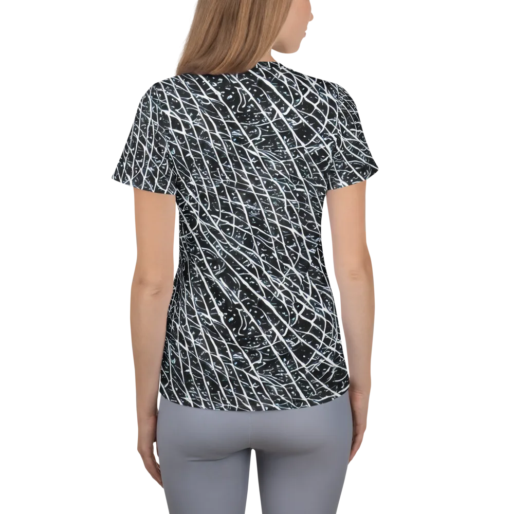 Midnight Lattice on Women's Athletic T-Shirt — Back