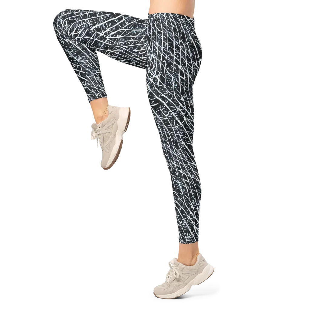 Midnight Lattice on Leggings — Left