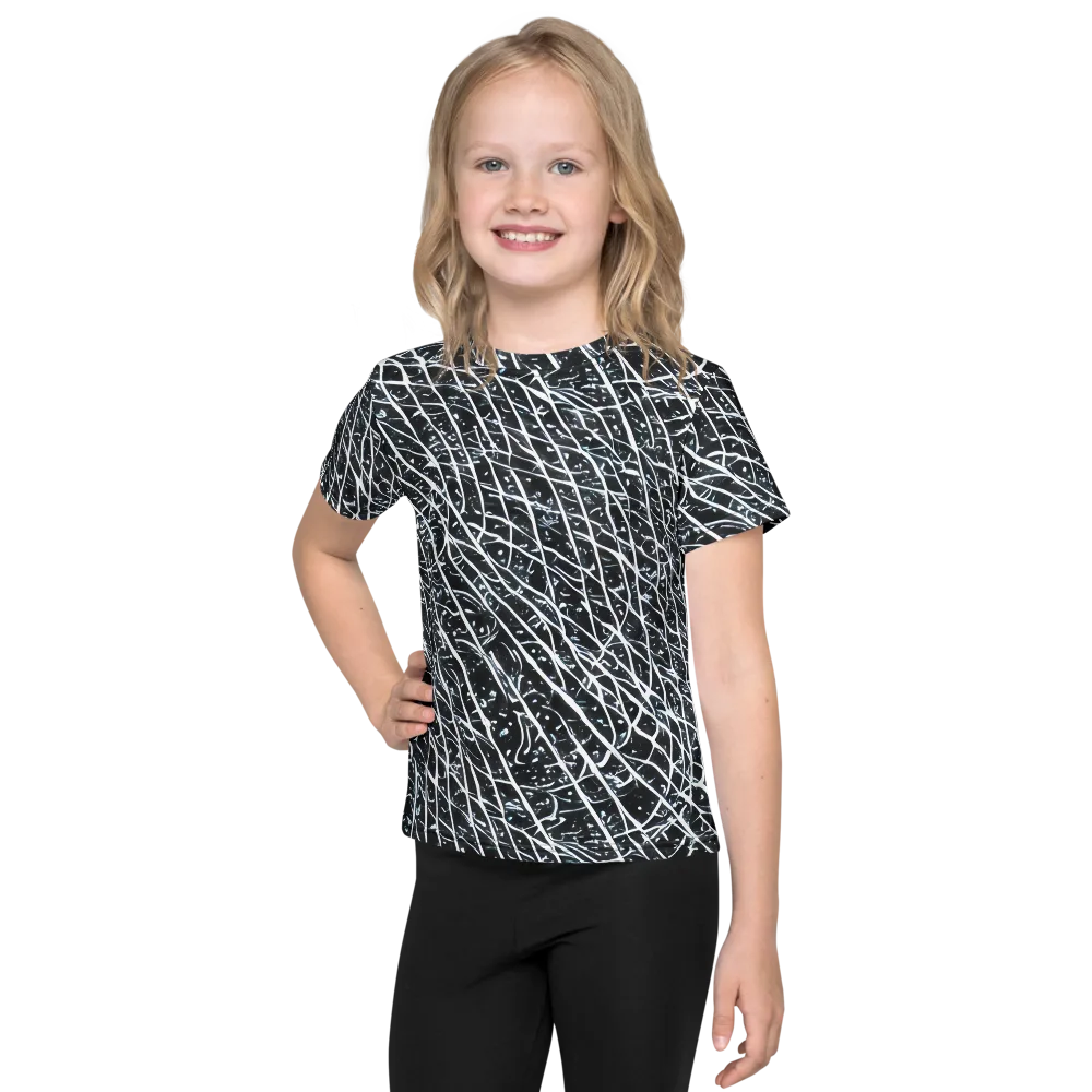 Midnight Lattice on Kids Crew Neck T-Shirt — Front