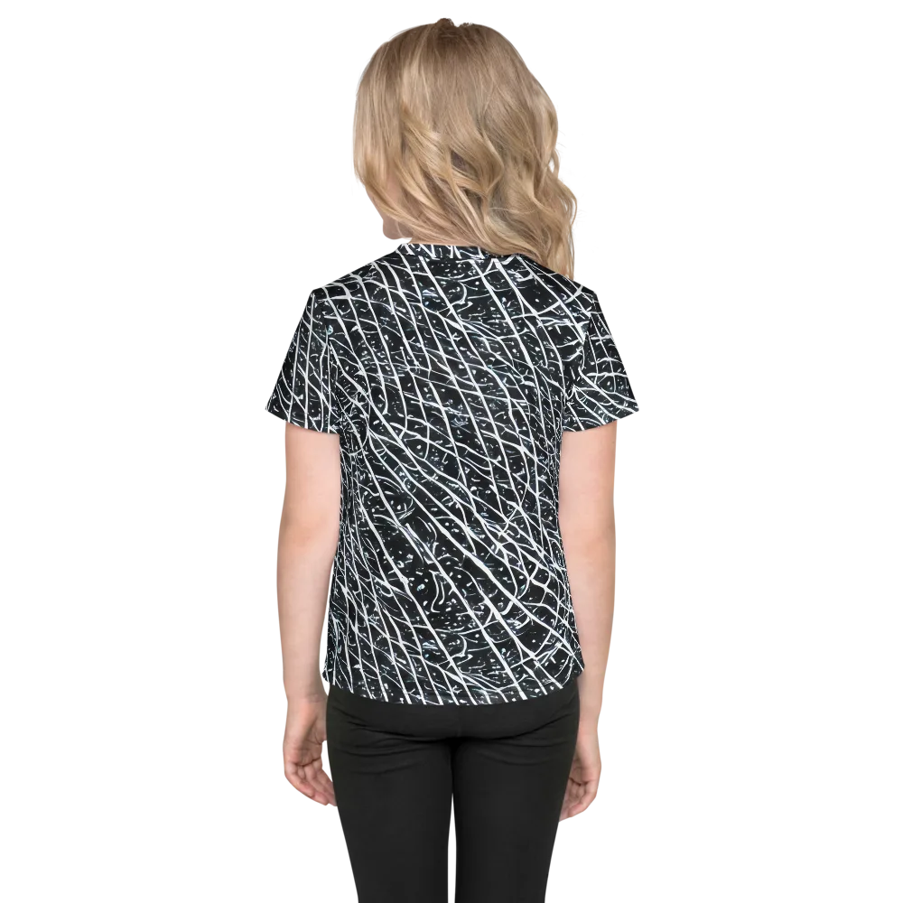 Midnight Lattice on Kids Crew Neck T-Shirt — Back