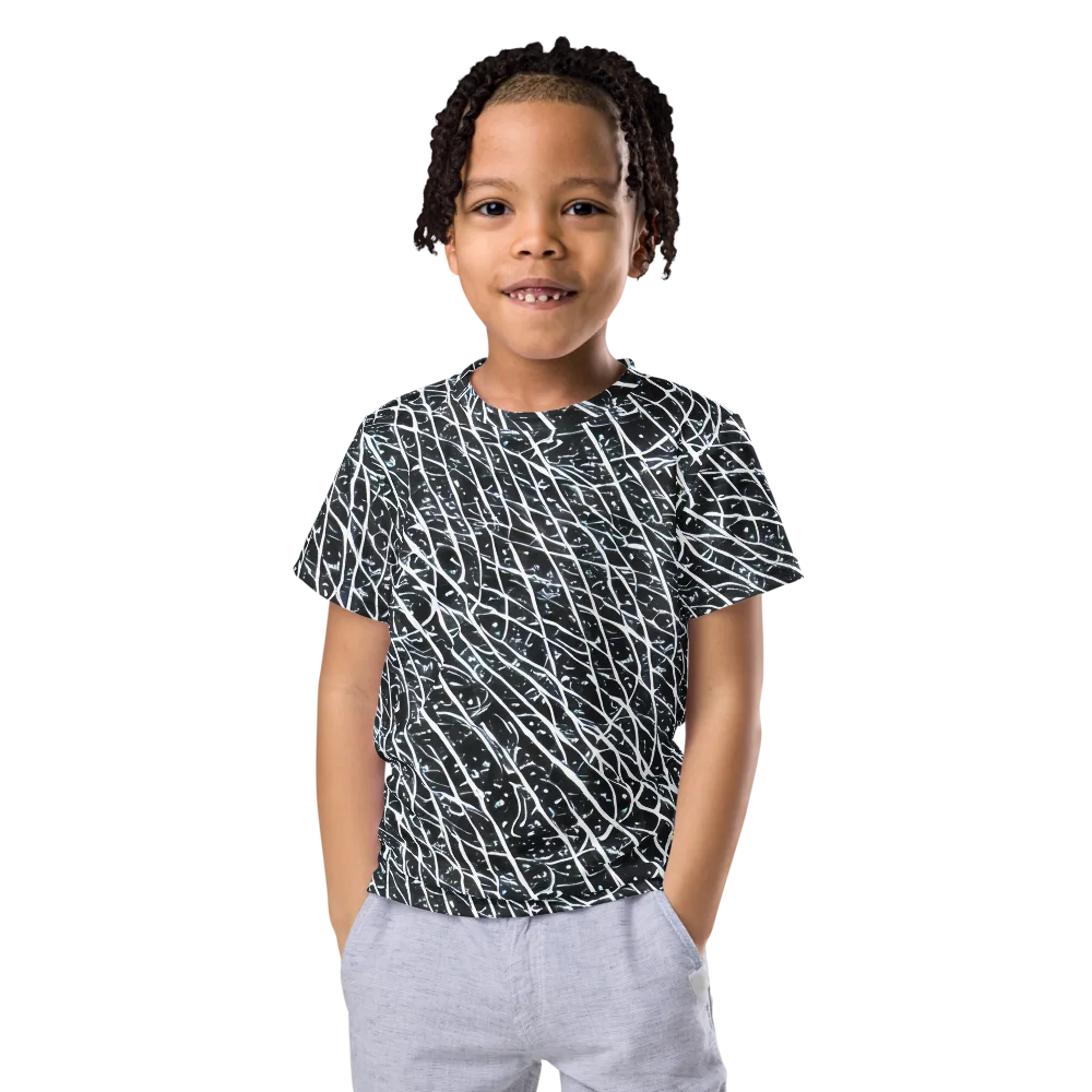 Midnight Lattice on Kids Crew Neck T-Shirt — Front