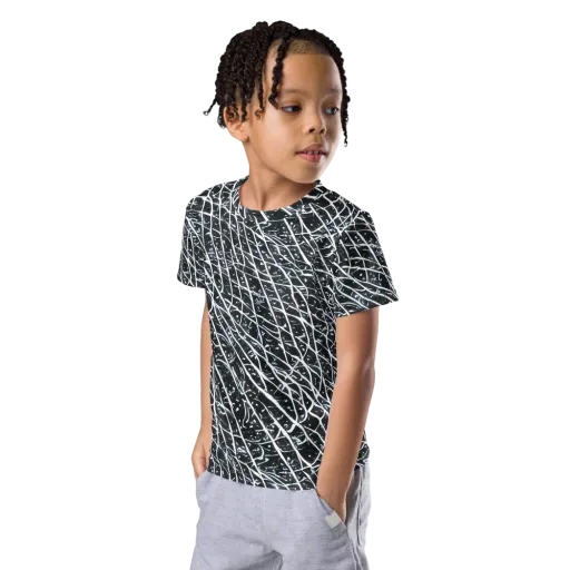Midnight Lattice on a Kids Crew Neck T-Shirt
