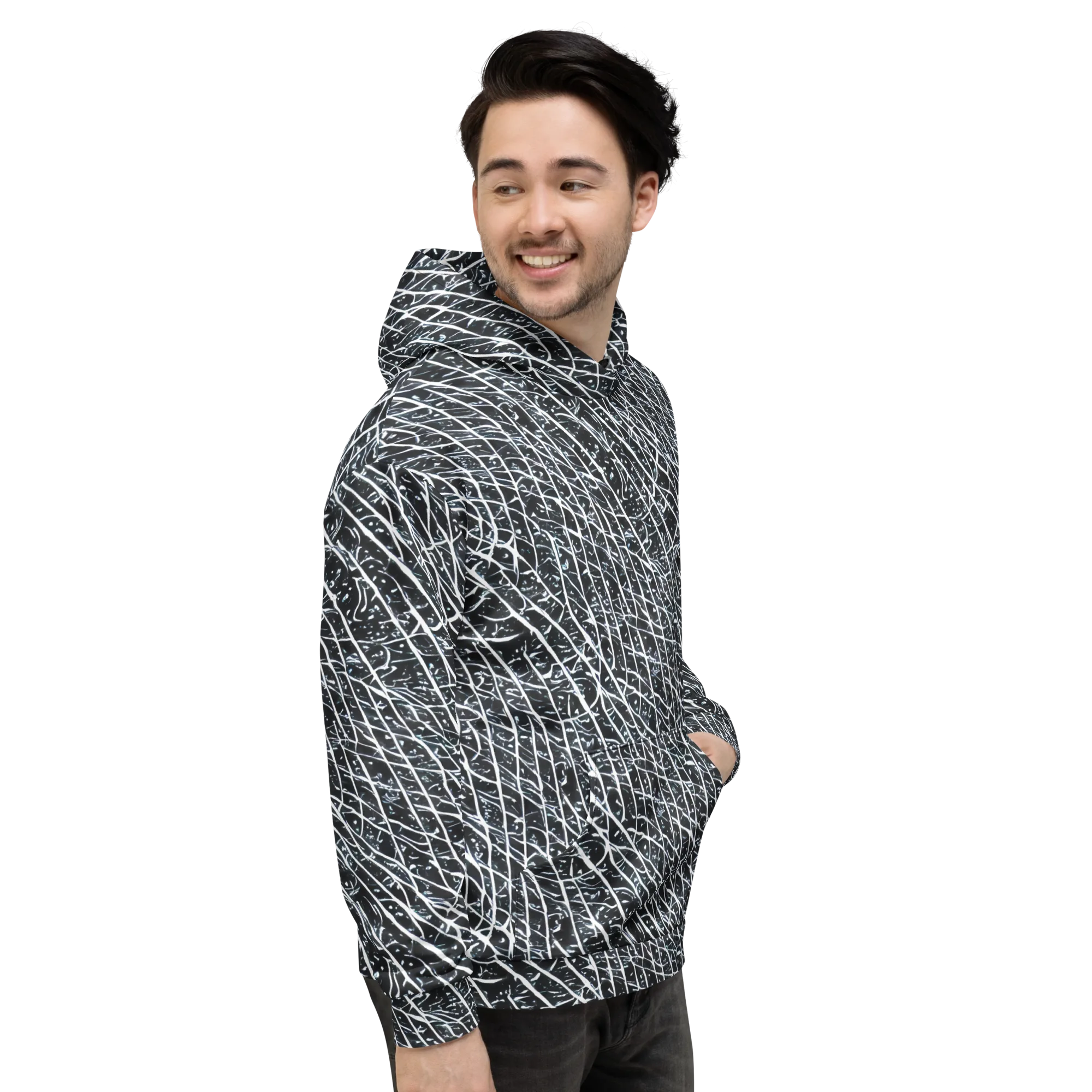 Midnight Lattice on Hoodie — Right