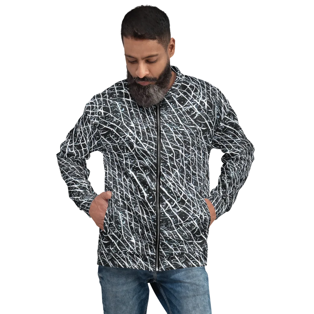 Midnight Lattice on Bomber Jacket — Front