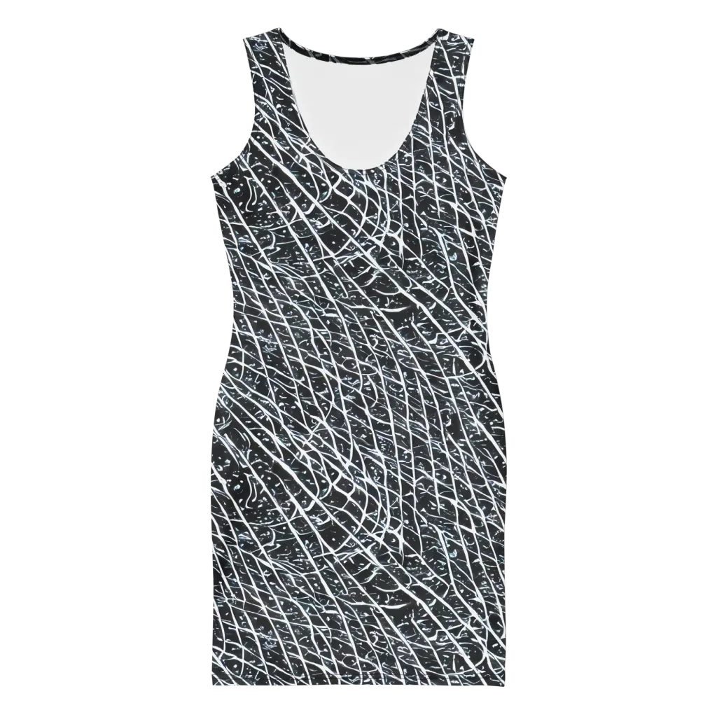 Midnight Lattice on Bodycon Dress — Front