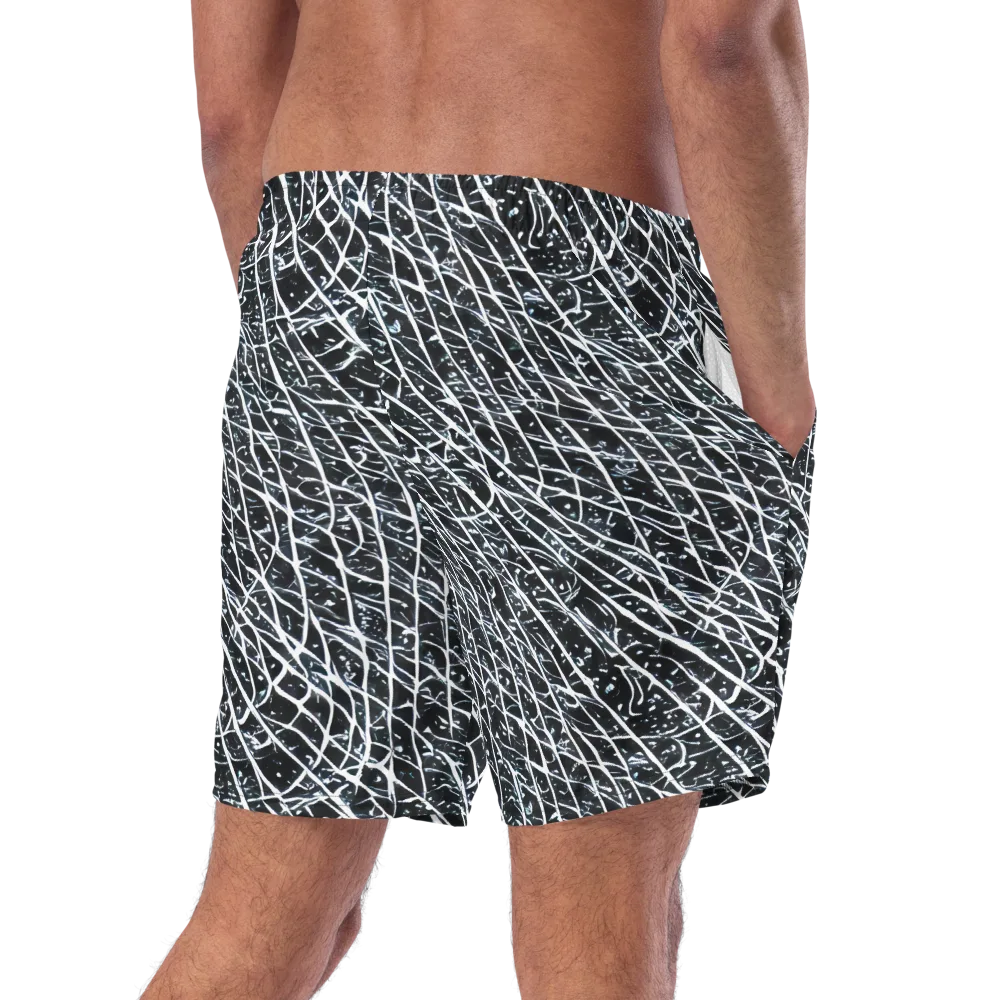 Midnight Lattice on Swim Trunks — Right Back