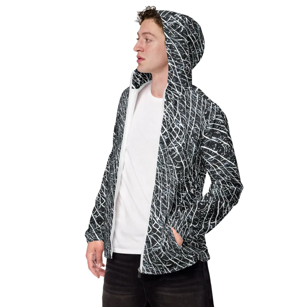 Midnight Lattice on Men's Windbreaker — Left Front