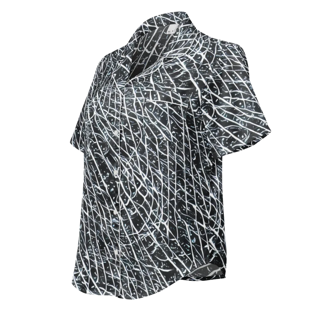 Midnight Lattice on Women's Short Sleeve Pajama Top — Left Front