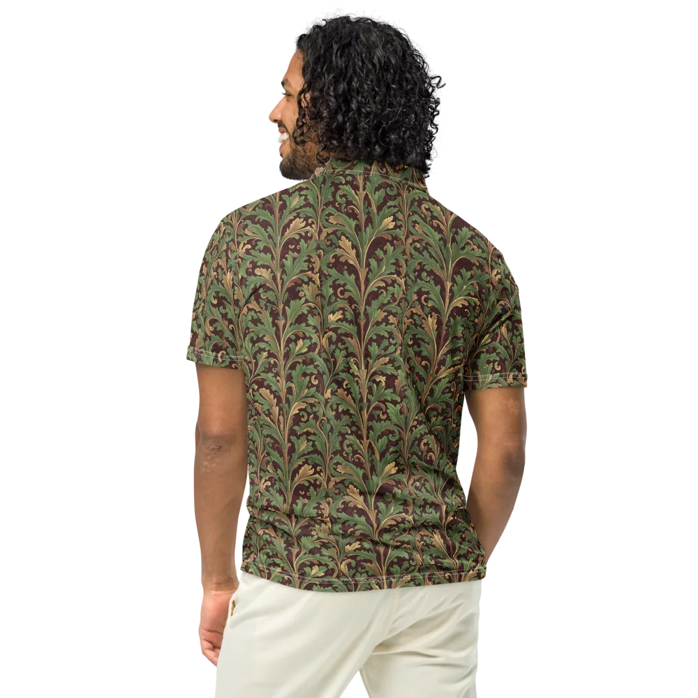 Burgundy Baroque on Men's Slim Fit Polo Shirt — Back