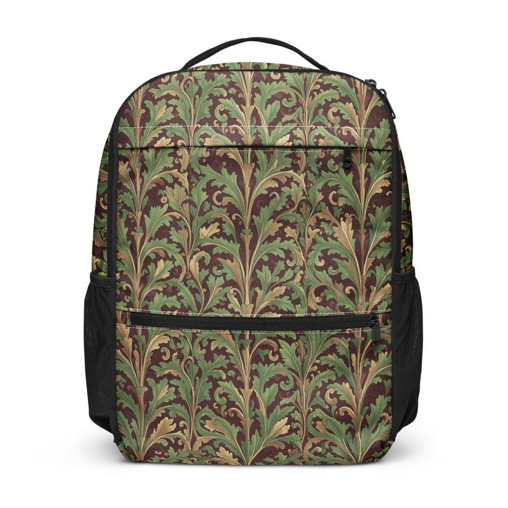 Burgundy Baroque on Utility Backpack — Front