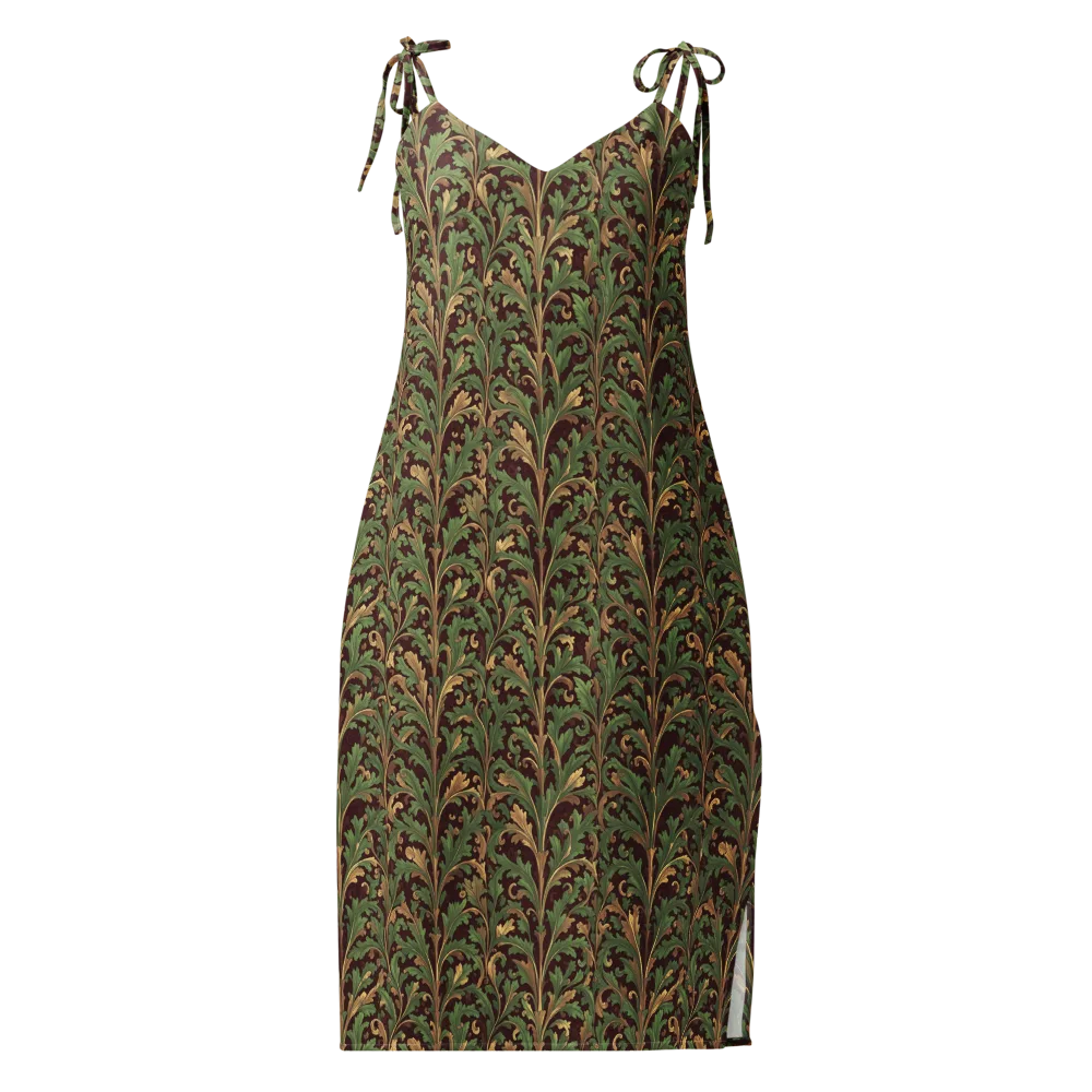 Burgundy Baroque on Slip Dress — Front