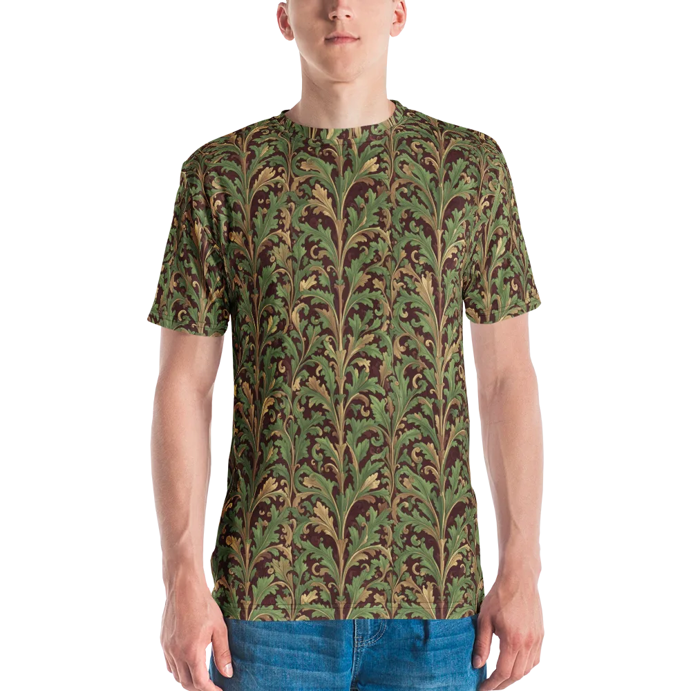 Burgundy Baroque on Men's Crew Neck T-Shirt — Front