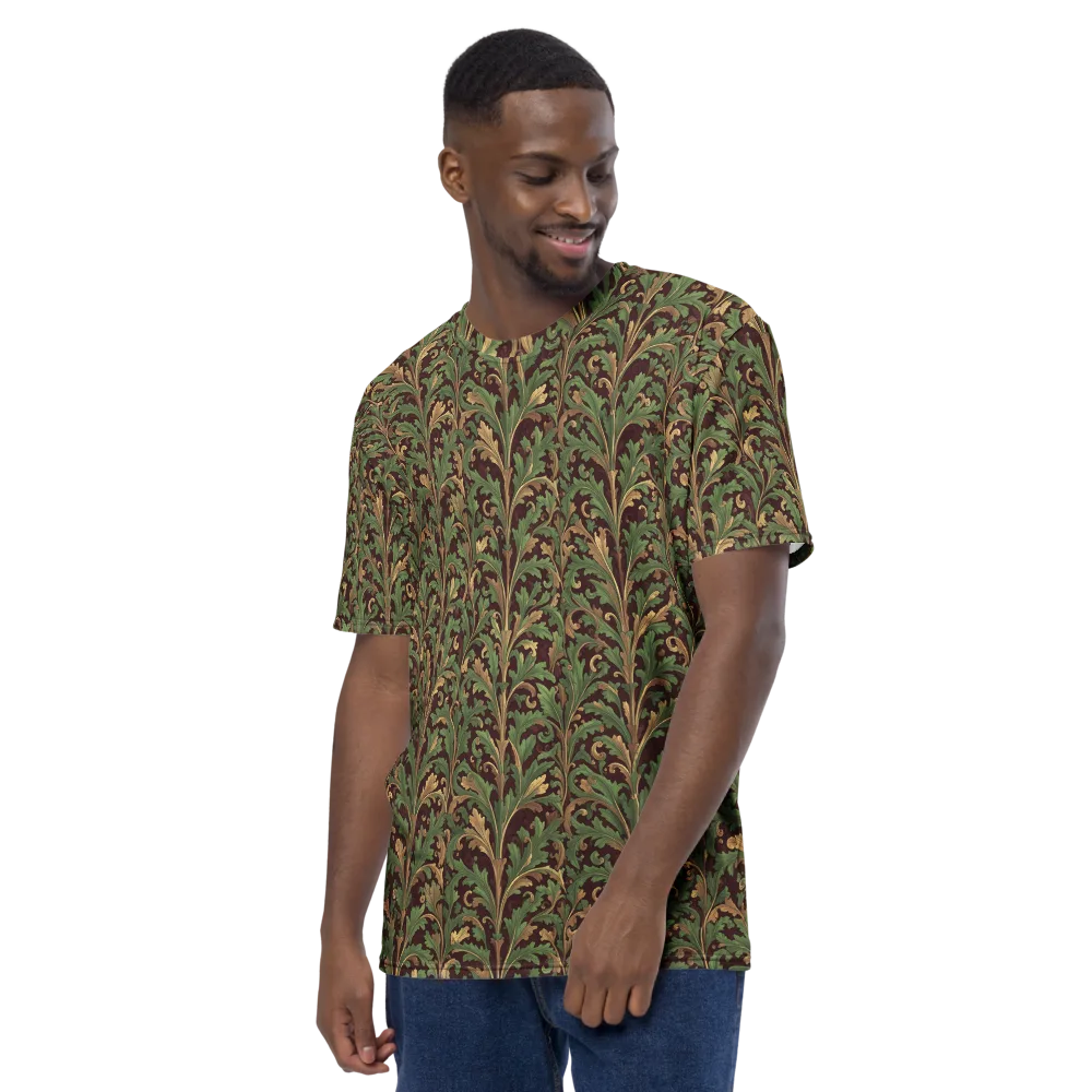 Burgundy Baroque on Men's Crew Neck T-Shirt — Left