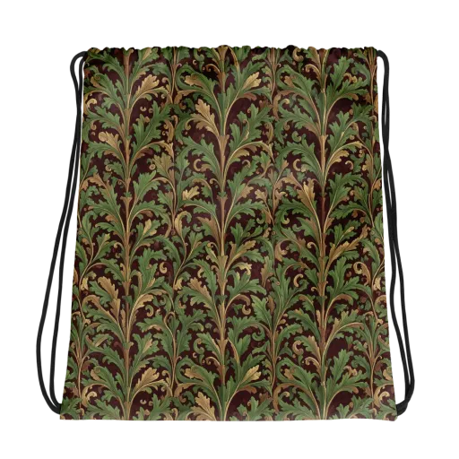 Burgundy Baroque on a Drawstring Bag