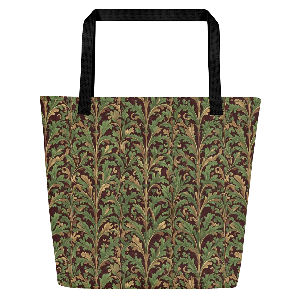 Burgundy Baroque on Large Tote Bag W/ Pocket — Front