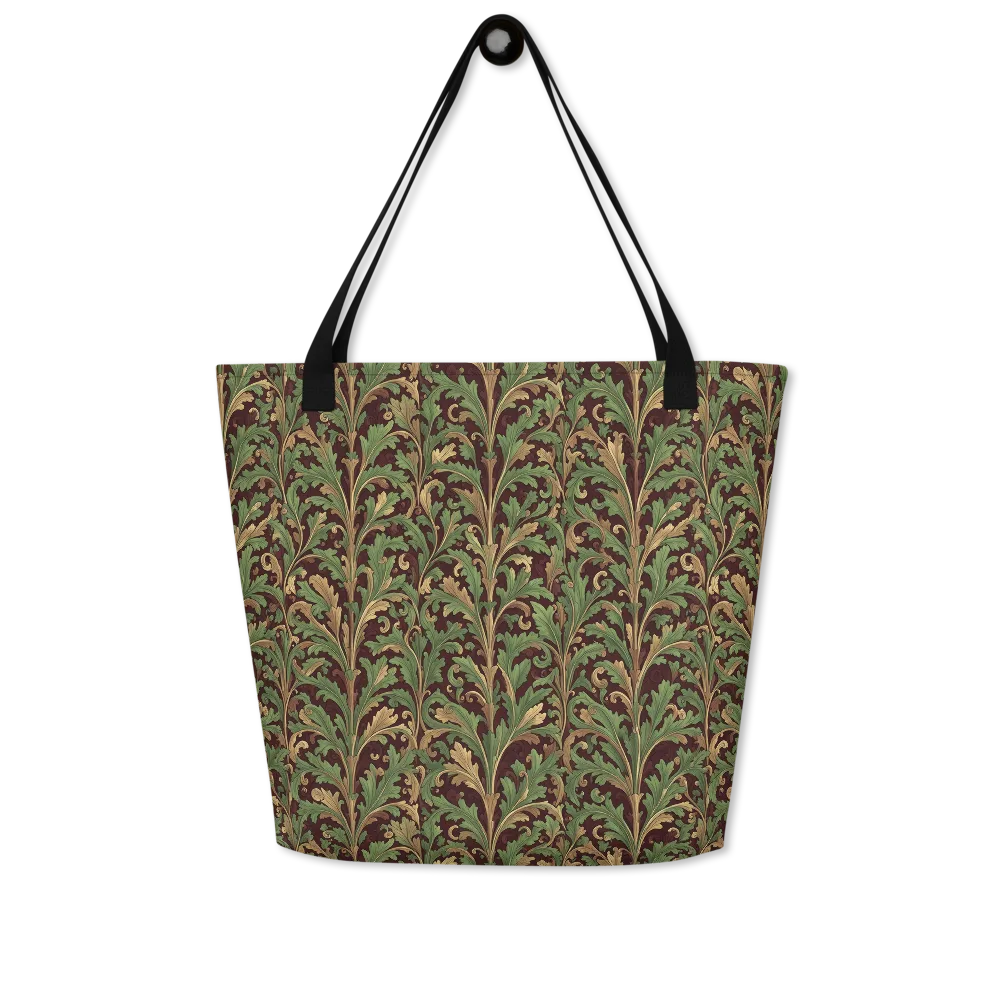 Burgundy Baroque on Large Tote Bag W/ Pocket — Front